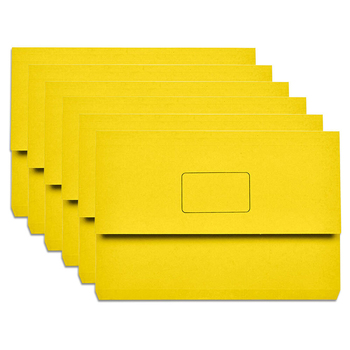 15PK Marbig Slimpick Foolscap Document Wallet Holder - Yellow