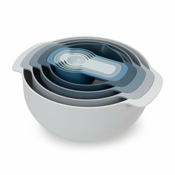 9pc Joseph Joseph Nest 9 Plus Compact Food Preperation Bowl Set Sky