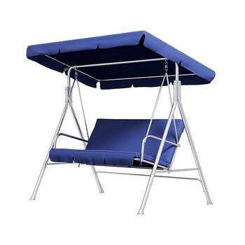Milano Outdoor Polyester/Steel 3-Seater Garden Swing Chair 170x155cm Dark Blue