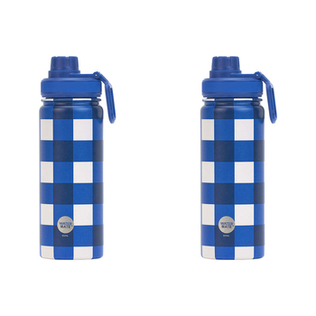 2PK Annabel Trends Watermate 550ml Stainless Steel Bottle Cobalt Check