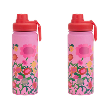 2PK Annabel Trends Watermate 550ml Stainless Steel Bottle Flower Patch