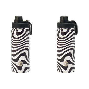 2PK Annabel Trends Watermate 550ml Stainless Steel Bottle Hypnotic Swirls