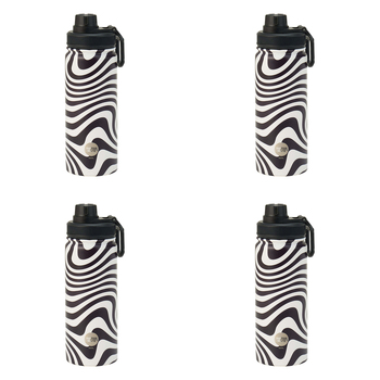 4PK Annabel Trends Watermate 550ml Stainless Steel Bottle Hypnotic Swirls