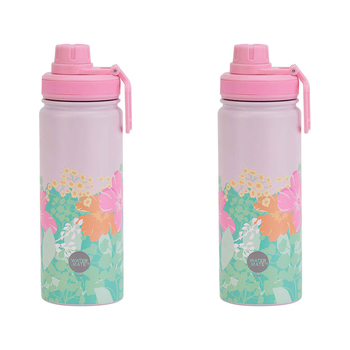 2PK Annabel Trends Watermate 550ml Stainless Steel Bottle Hibiscus