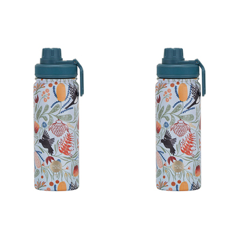 2PK Annabel Trends Watermate 550ml Stainless Steel Bottle Magpie Floral