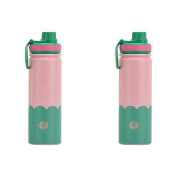 2PK Annabel Trends Watermate Wave 600ml Stainless Steel Bottle Musk Green