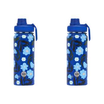 2PK Annabel Trends Watermate 550ml Stainless Steel Bottle Nocturnal Blooms