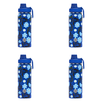 4PK Annabel Trends Watermate 550ml Stainless Steel Bottle Nocturnal Blooms