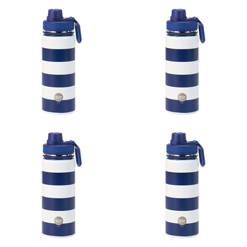 4PK Annabel Trends Watermate 550ml Stainless Steel Bottle Navy Stripe