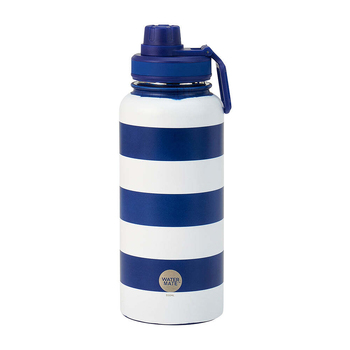 Annabel Trends Watermate 950ml Stainless Steel Bottle Navy Stripe