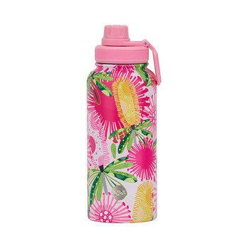 Annabel Trends Watermate 950ml Stainless Steel Bottle Pink Banksia