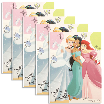 5PK Disney Princess 64-Page Scrapbook Kids Art Craft Notebook
