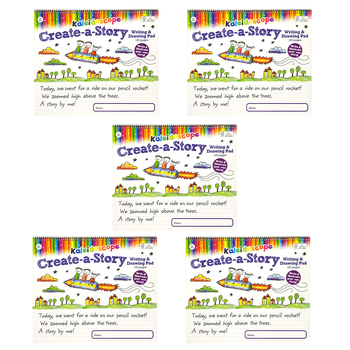 5PK Kaleidoscope 120-Page Jumbo Create A Story Writing Pad 5y+