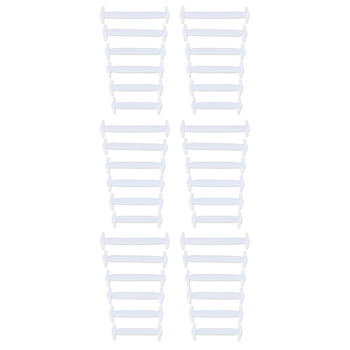 3x 12pc Sofcomfort Silicone No Tie Shoe Laces - White