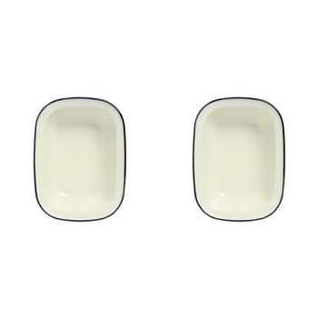 2PK Wiltshire Porcelain Enamel Oblong Pie Dish 1L 21.5x15cm Blue