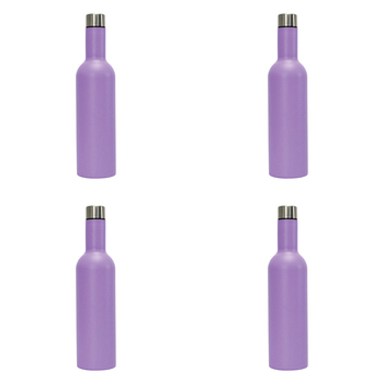 4PK Annabel Trends Stainless Steel 750ml Wine Bottle - Gelato Purple