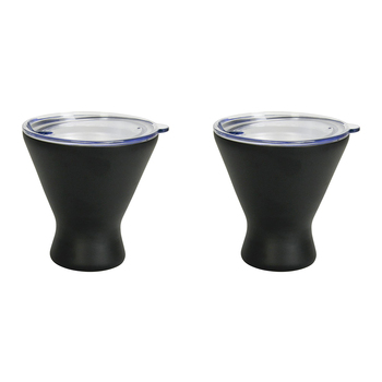 2PK Annabel Trends 250ml Stainless Steel Double Walled Cocktail Cup - Black
