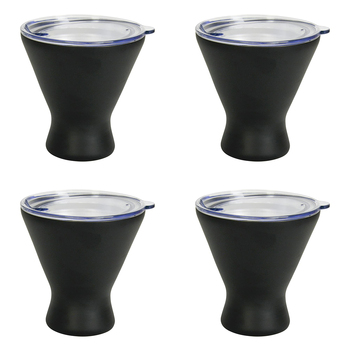 4PK Annabel Trends 250ml Stainless Steel Double Walled Cocktail Cup - Black