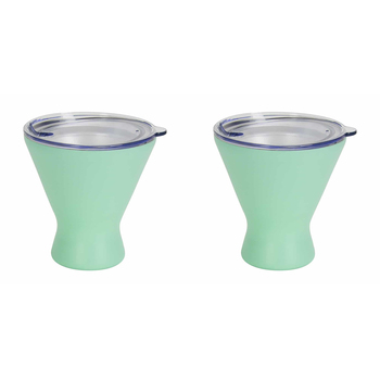 2PK Annabel Trends 250ml Stainless Steel Double Walled Cocktail Cup Gelato Mint