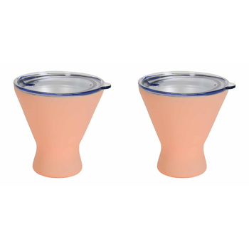 2PK Annabel Trends 250ml Stainless Steel Double Wall Cocktail Cup Gelato Peach