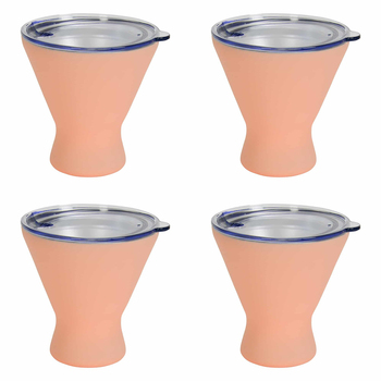 4PK Annabel Trends 250ml Stainless Steel Double Wall Cocktail Cup Gelato Peach