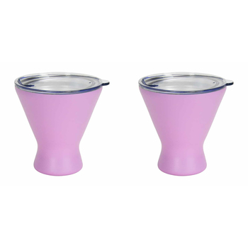 2PK Annabel Trends 250ml Stainless Steel Double Walled Cocktail Cup Gelato Pink