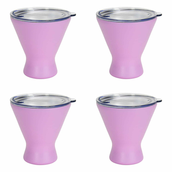 4PK Annabel Trends 250ml Stainless Steel Double Walled Cocktail Cup Gelato Pink