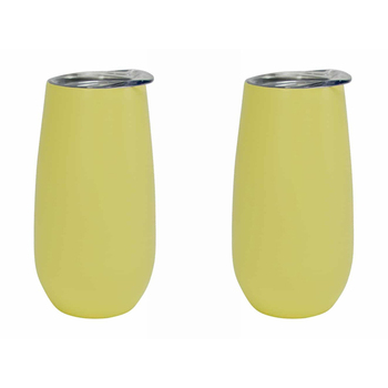 2PK Annabel Trends 175ml Stainless Steel Sparkling Flute Cup - Gelato Lemon