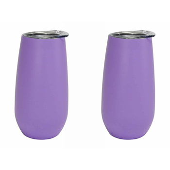 2PK Annabel Trends 175ml Stainless Steel Sparkling Flute Cup - Gelato Purple