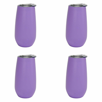 4PK Annabel Trends 175ml Stainless Steel Sparkling Flute Cup - Gelato Purple