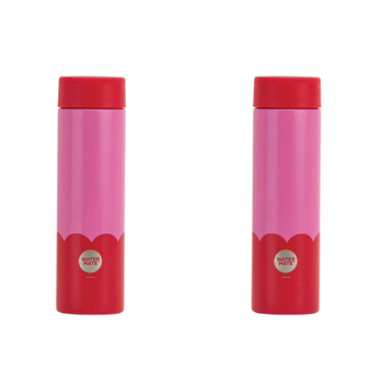 2PK Annabel Trends Stainless Steel Wave 300ml Mini Bottle - Pink Red