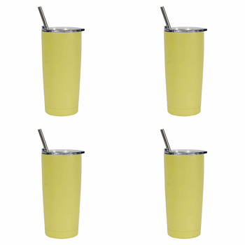 4PK Annabel Trends 500ml Stainless Steel Smoothie Tumbler - Lemon