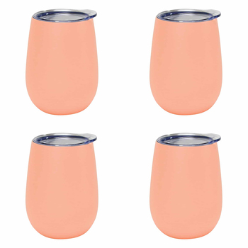 4PK Annabel Trends 295ml Stainless Steel Wine Tumbler - Gelato Peach