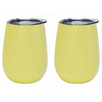 2PK Annabel Trends 295ml Stainless Steel Wine Tumbler - Gelato Lemon