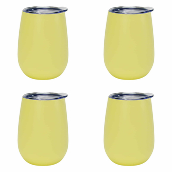 4PK Annabel Trends 295ml Stainless Steel Wine Tumbler - Gelato Lemon