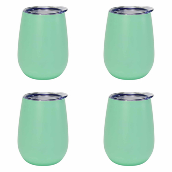 4PK Annabel Trends 295ml Stainless Steel Wine Tumbler - Gelato Mint