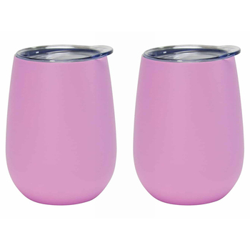 2PK Annabel Trends 295ml Stainless Steel Wine Tumbler - Gelato Pink