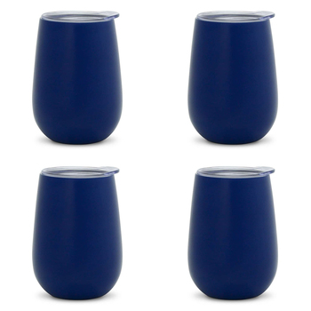 4PK Annabel Trends 295ml Stainless Steel Wine Tumbler - Navy