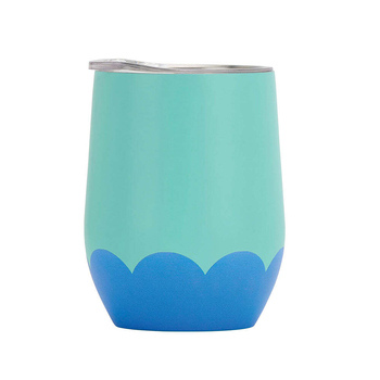 Annabel Trends 295ml Stainless Steel Wave Wine Tumbler - Aqua Blue
