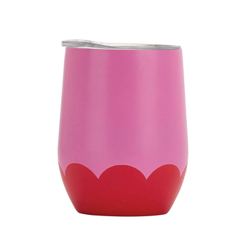 Annabel Trends 295ml Stainless Steel Wave Wine Tumbler - Pink Red