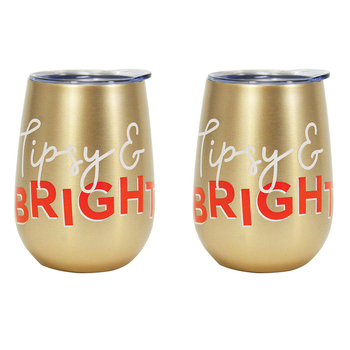 2PK Annabel Trends 295ml Stainless Steel Wine Tumbler - Tipsy