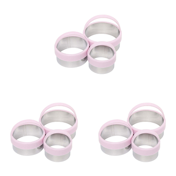 3 x 3pc Wiltshire 3 Sizes Scone and Cookie Round Cutters - Pastel Pink