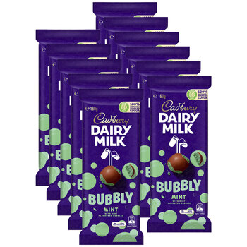 11pc Cadbury Bubbly Mint 160g Chocolate Confectionery