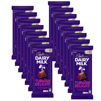 15pc Cadbury Dairy Milk Turkish Delight 180g Chocolate Confectionery
