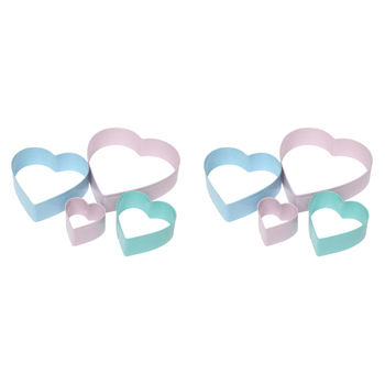 2 x 4pc Wiltshire Heart Shaped Cookie/Biscuit Bakeware Cutters