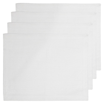 4pc Ladelle Premium Lina Cotton Table Placemat/Pad 33x45cm White Kitchenware