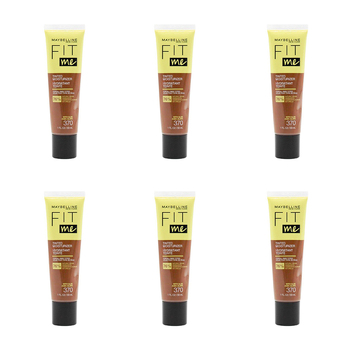 6PK Maybelline 30ml Fit Me Tinted Moisturizer w/ Aloe 370 - Brown