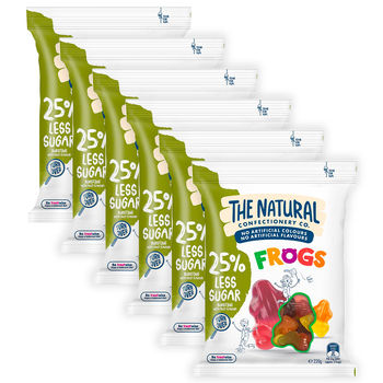 6x The Natural Confectionery Company Rainbow Frogs Reduced Sugar 220G  