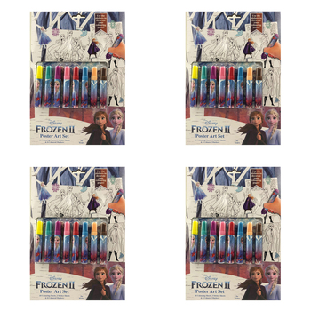 4PK Disney Frozen 2 Poster Art Colouring Sheet Set Kids 3y+