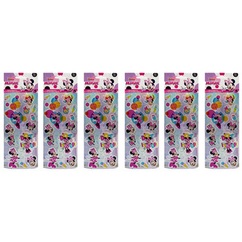 6x 3PK Minnie Mouse Kids Holographic & Fun Sticker Sheets 3y+